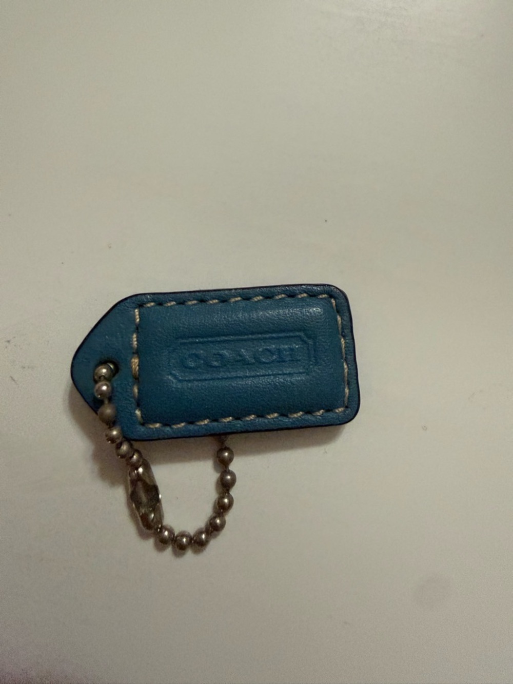 Coach Men's Leather Key Tag in Blue